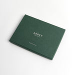 Silver foil logo Abbey Perfumery box